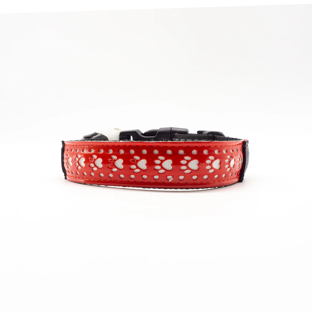 Luminous Pattern Collar for Dogs Cool USB Charging LED Dog Collar Anti-Lost Necklace Funny Pet Products