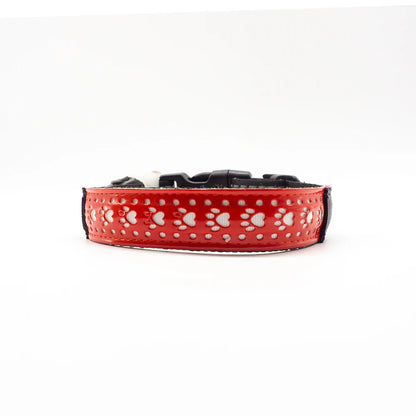 Luminous Pattern Collar for Dogs Cool USB Charging LED Dog Collar Anti-Lost Necklace Funny Pet Products