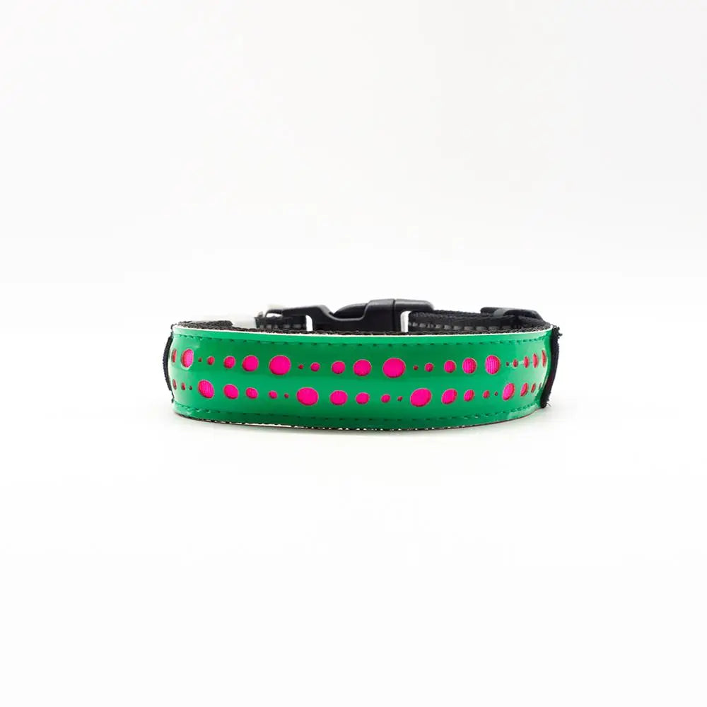 Luminous Pattern Collar for Dogs Cool USB Charging LED Dog Collar Anti-Lost Necklace Funny Pet Products