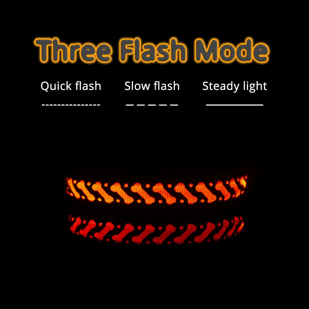 Luminous Pattern Collar for Dogs Cool USB Charging LED Dog Collar Anti-Lost Necklace Funny Pet Products