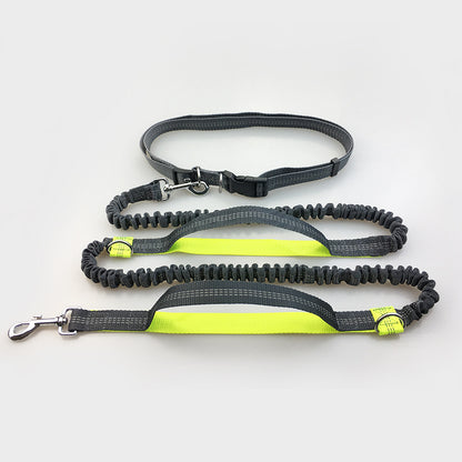 Amazon Direct Pet Supplies Multi-Function Running Reflective Pull Dog Leash Double Elastic Dog Leash Traction