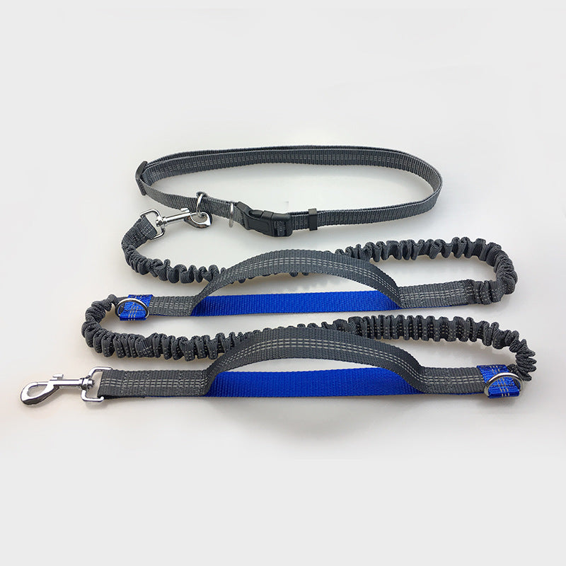 Amazon Direct Pet Supplies Multi-Function Running Reflective Pull Dog Leash Double Elastic Dog Leash Traction