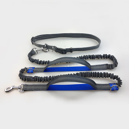 Amazon Direct Pet Supplies Multi-Function Running Reflective Pull Dog Leash Double Elastic Dog Leash Traction