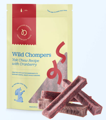 Long Lasting Dental Yak Chews - Cranberry and Blueberry Yak Chews