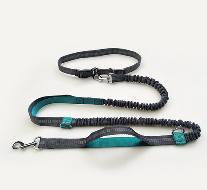 Amazon Direct Pet Supplies Multi-Function Running Reflective Pull Dog Leash Double Elastic Dog Leash Traction