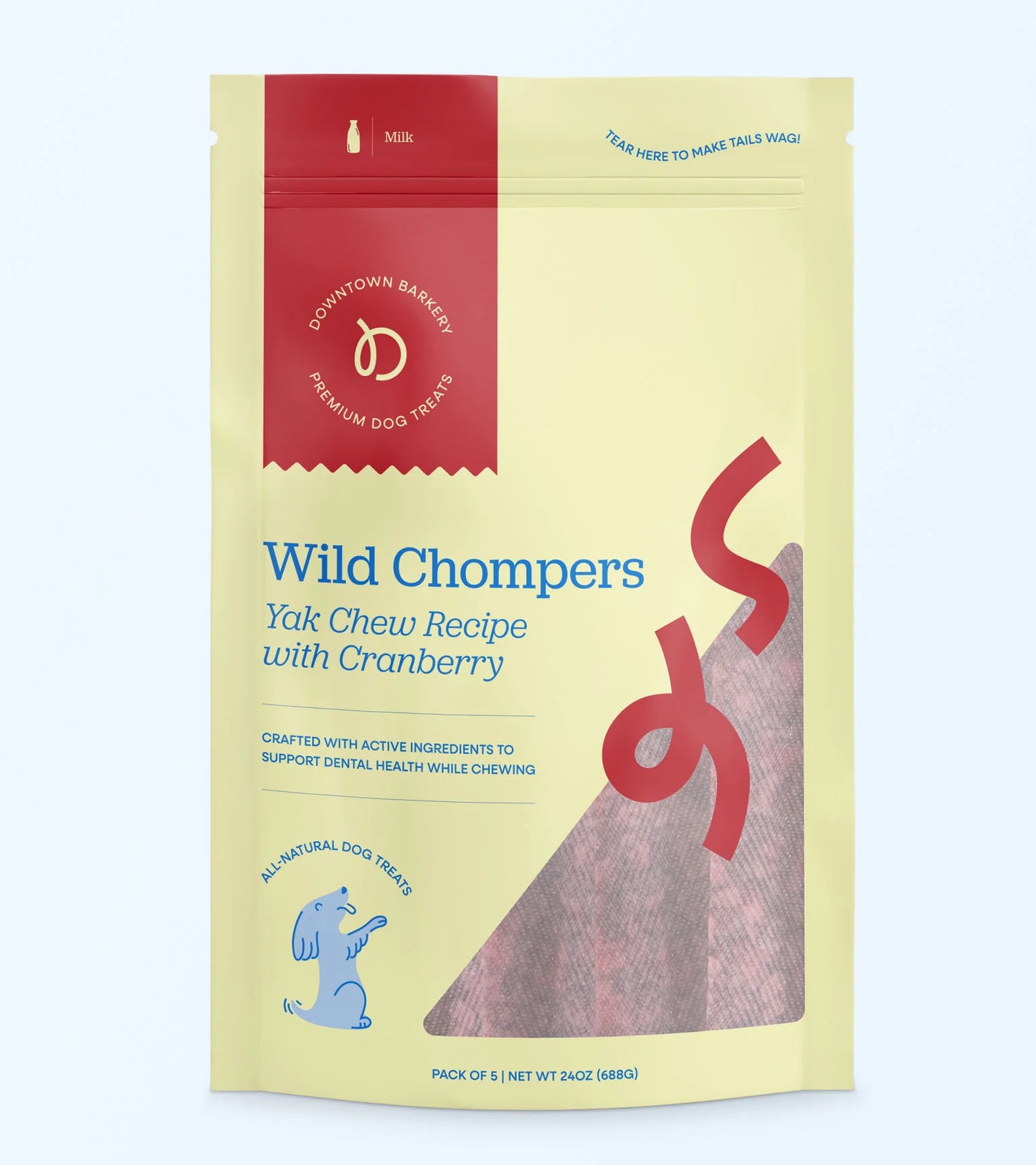 Long Lasting Dental Yak Chews - Cranberry and Blueberry Yak Chews