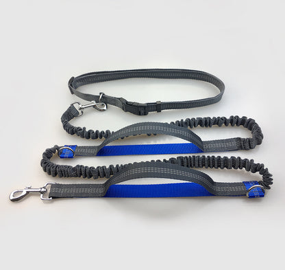 Amazon Direct Pet Supplies Multi-Function Running Reflective Pull Dog Leash Double Elastic Dog Leash Traction
