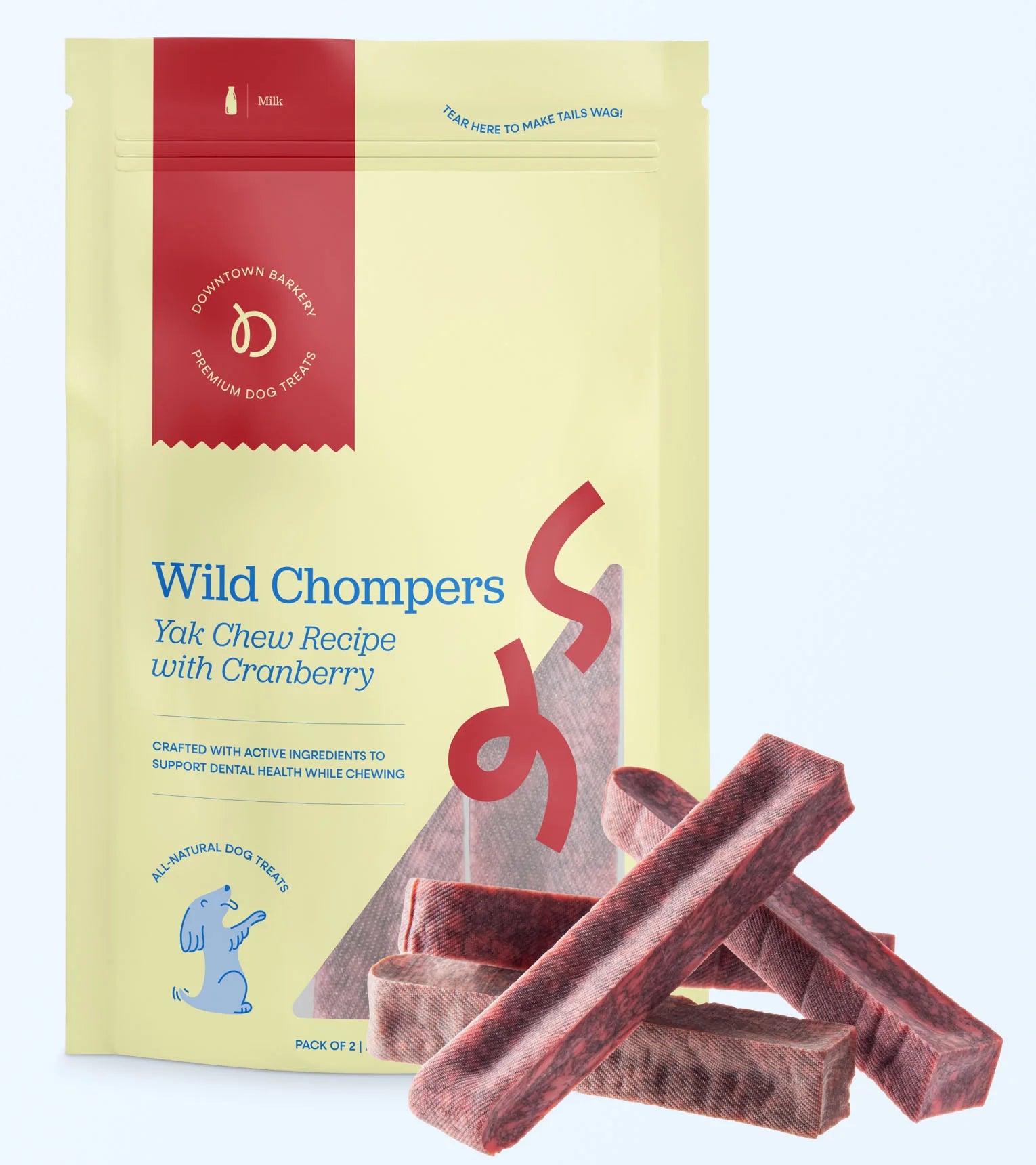 Long Lasting Dental Yak Chews - Cranberry and Blueberry Yak Chews